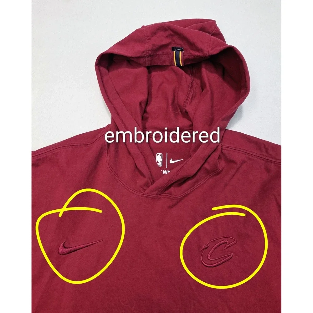 Cleveland Cavaliers Nike Hoodie Men L Graphic Sleeves Pullover Shirt Embroidered